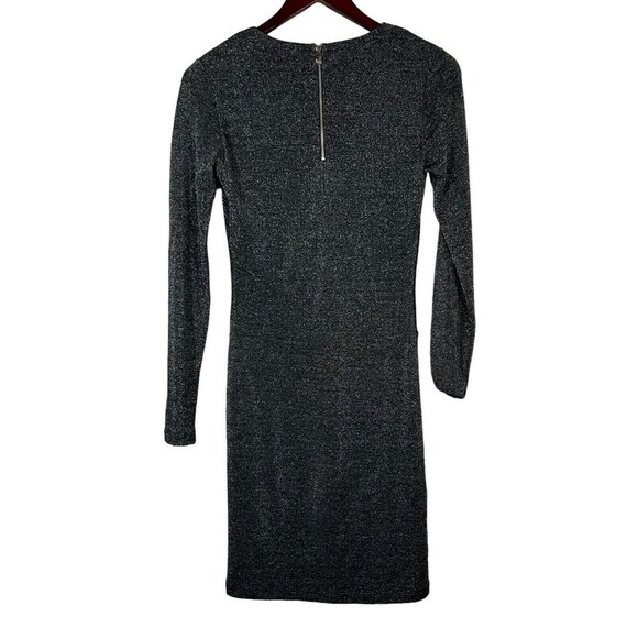 Ted Baker Size 1 US 4 Lizzey Front Twist Sparkle Dress Party Cocktail Black Silv - Picture 2 of 7